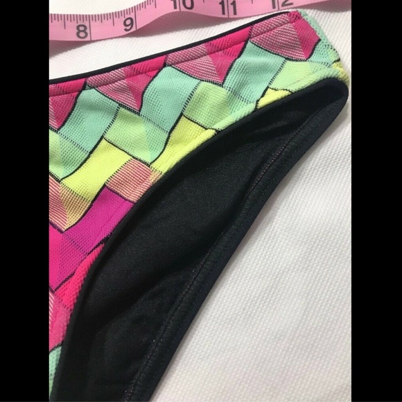 NWT Seafolly Beach Vibe Hipster Bikini Bottom [ 4 US ] Pink yellow‎ green - Picture 5 of 8